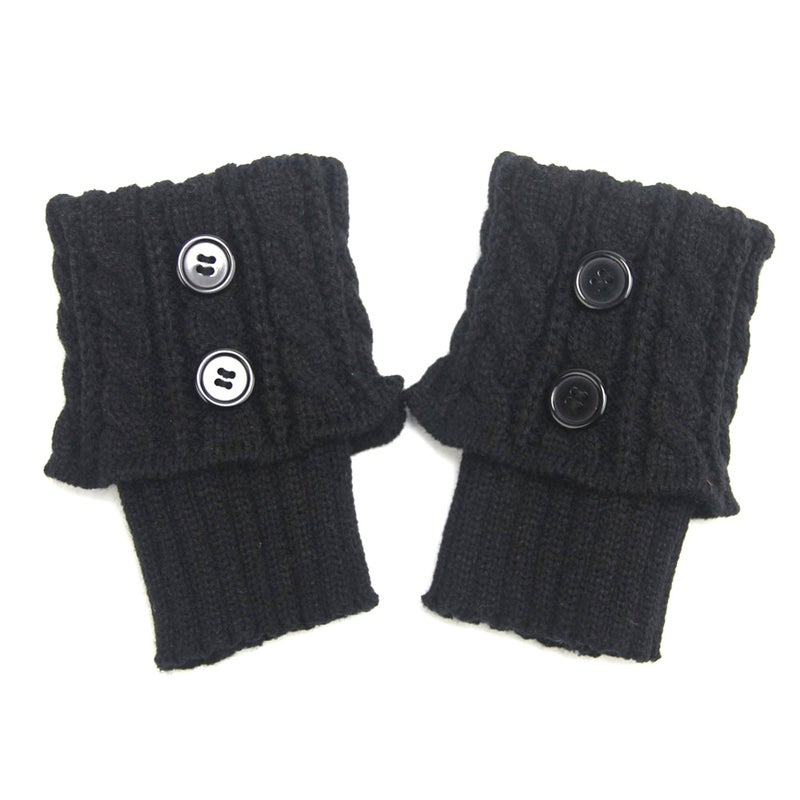 Kaariss Women Winter Warm Crochet Knitted Boot Cuff Sock Short Leg Warmers (3 Pairs-Style a) - Image 2